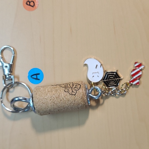 2 for $10 BOGO Halloween - Upcycled Wine Cork Key Chain or Purse Charm - Pick 2 - Picture 2 of 7